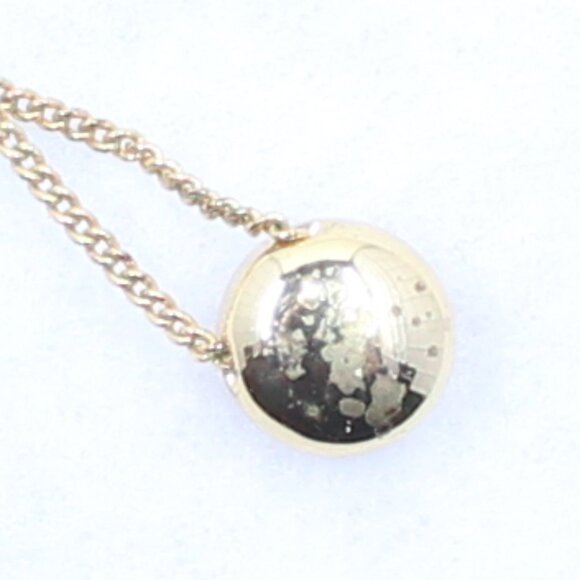 Gold Tone H2Z 16" Adjustable Necklace With Round Iridescent Pinkish Stone - Picture 13 of 13